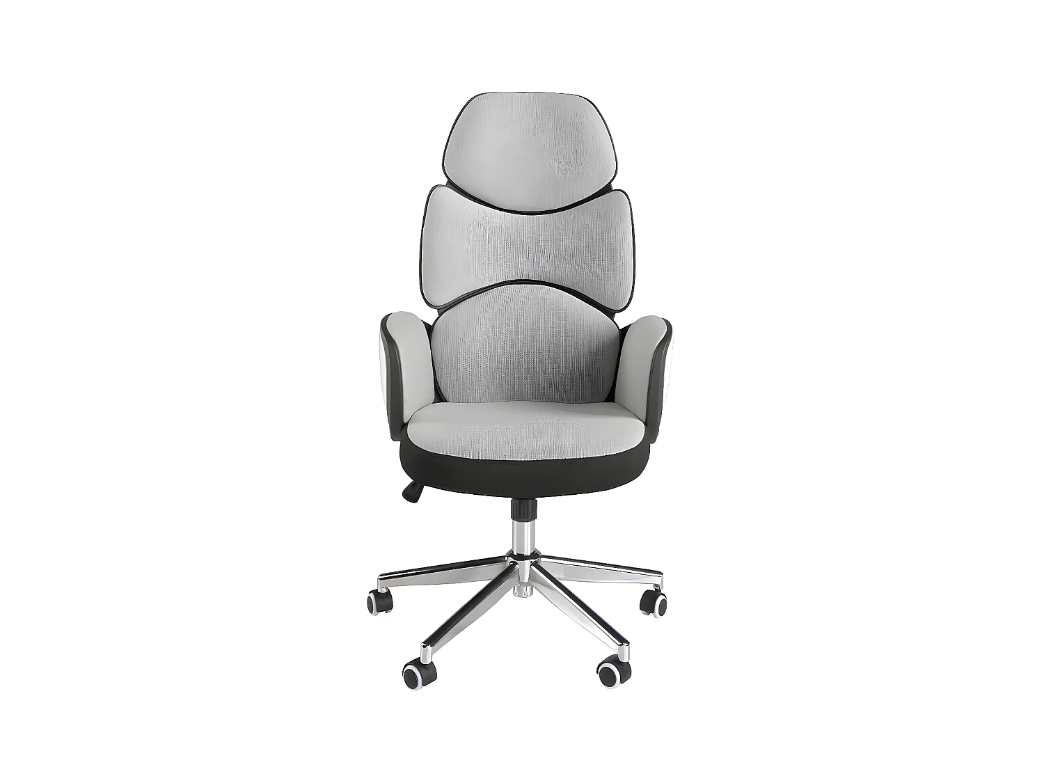 Siège de bureau pivotant tissu gris clair et pvc blanc brillant 4142 ANGEL CERDA