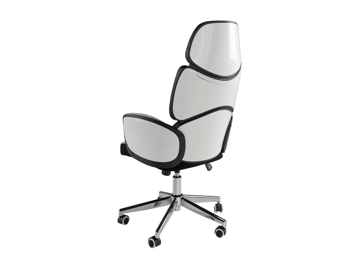 Fauteuil de bureau pivotant tissu gris clair et pvc blanc brillant 4142 ANGEL CERDA