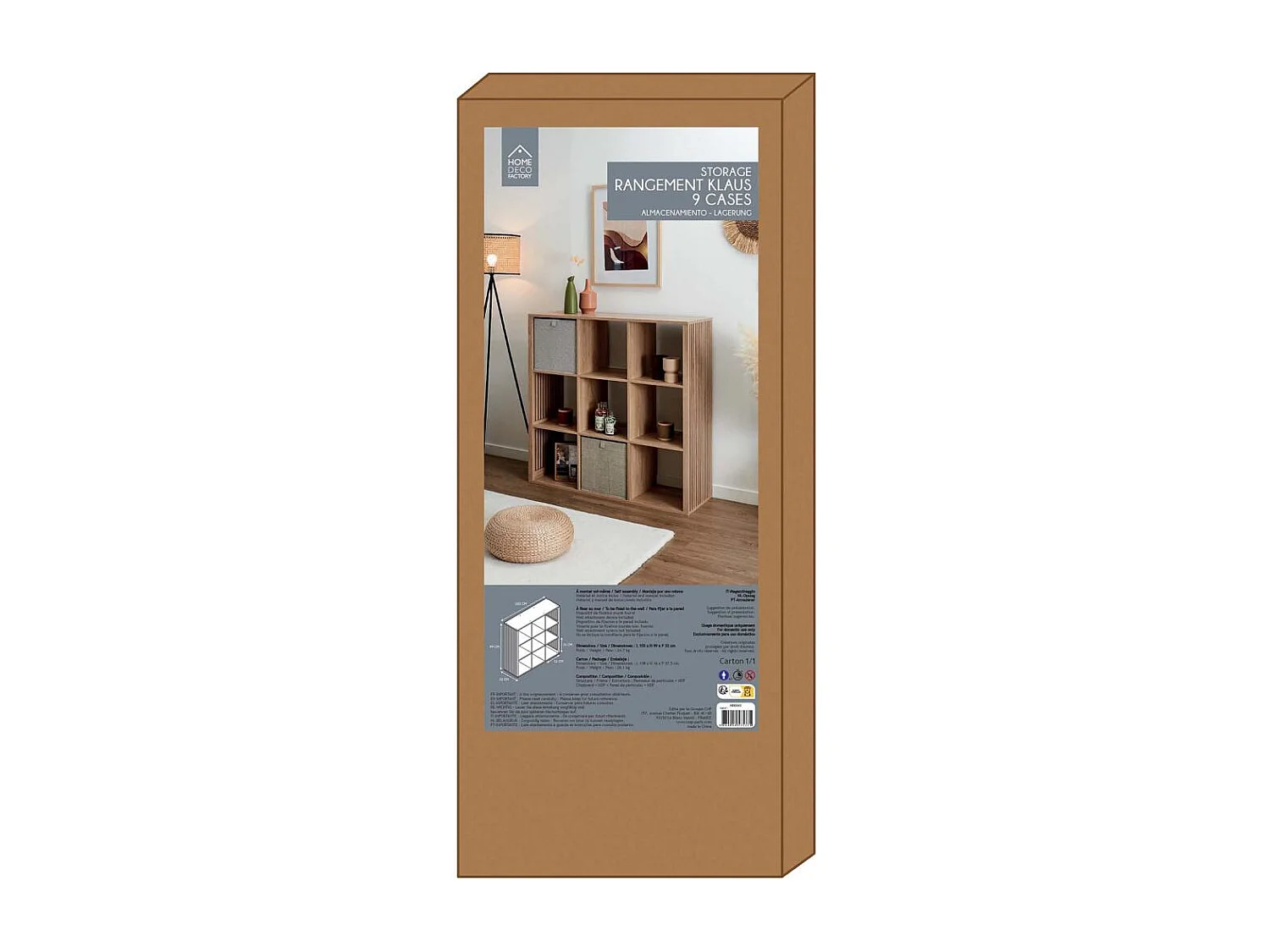 Rangement Modulable 9 Cases Klaus Marron