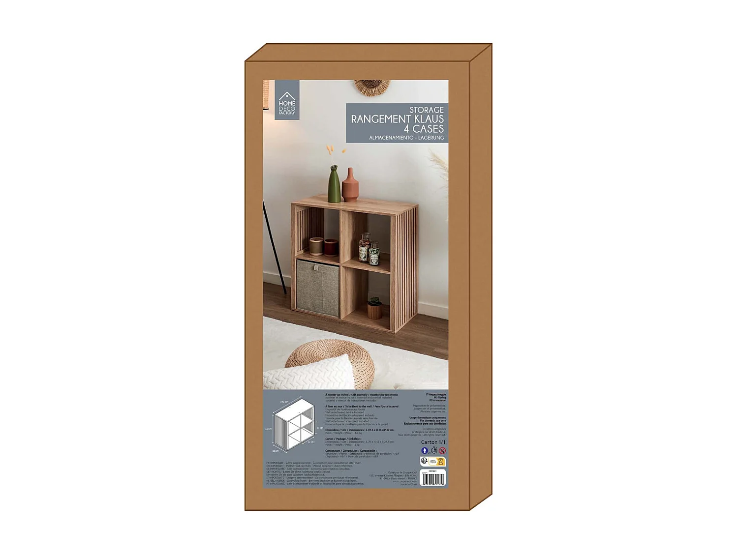 Rangement Modulable 4 Cases Klaus Marron