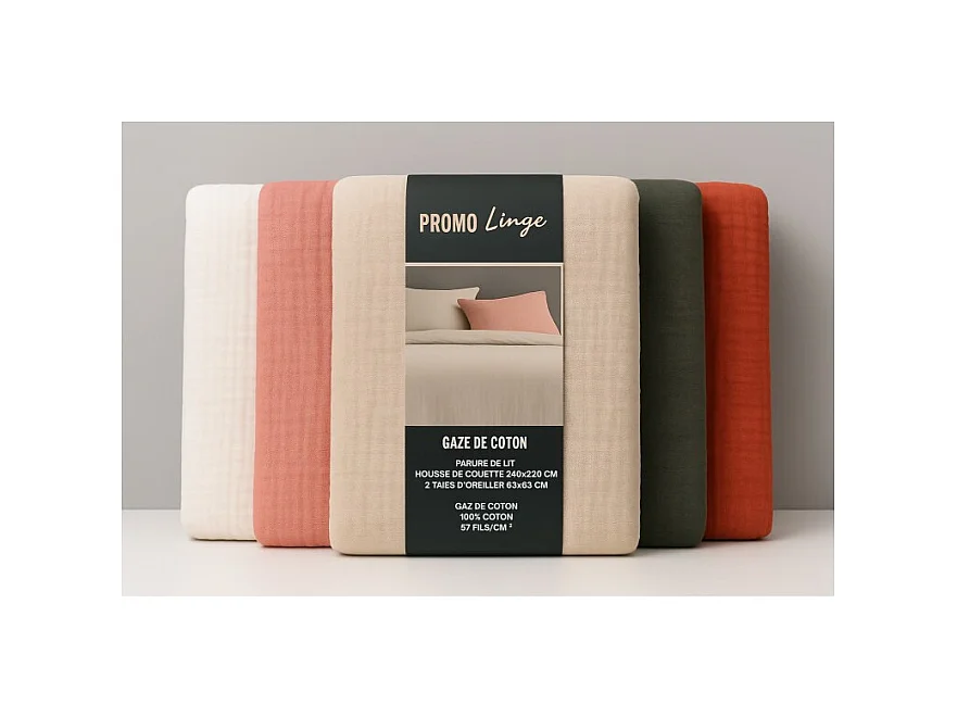 Komplet pościeli z gazy bawełnianej Angelina 240x260cm Niebieski