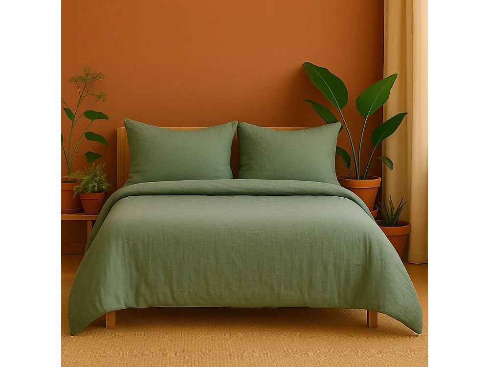 Bettwäsche aus Baumwollgaze Angelina 240x260cm - Wendbar und Bequem