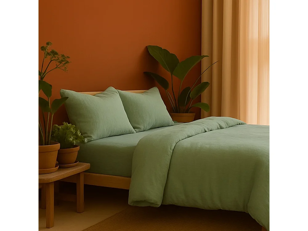 Bettwäsche aus Baumwollgaze Angelina 240x260cm - Wendbar und Bequem