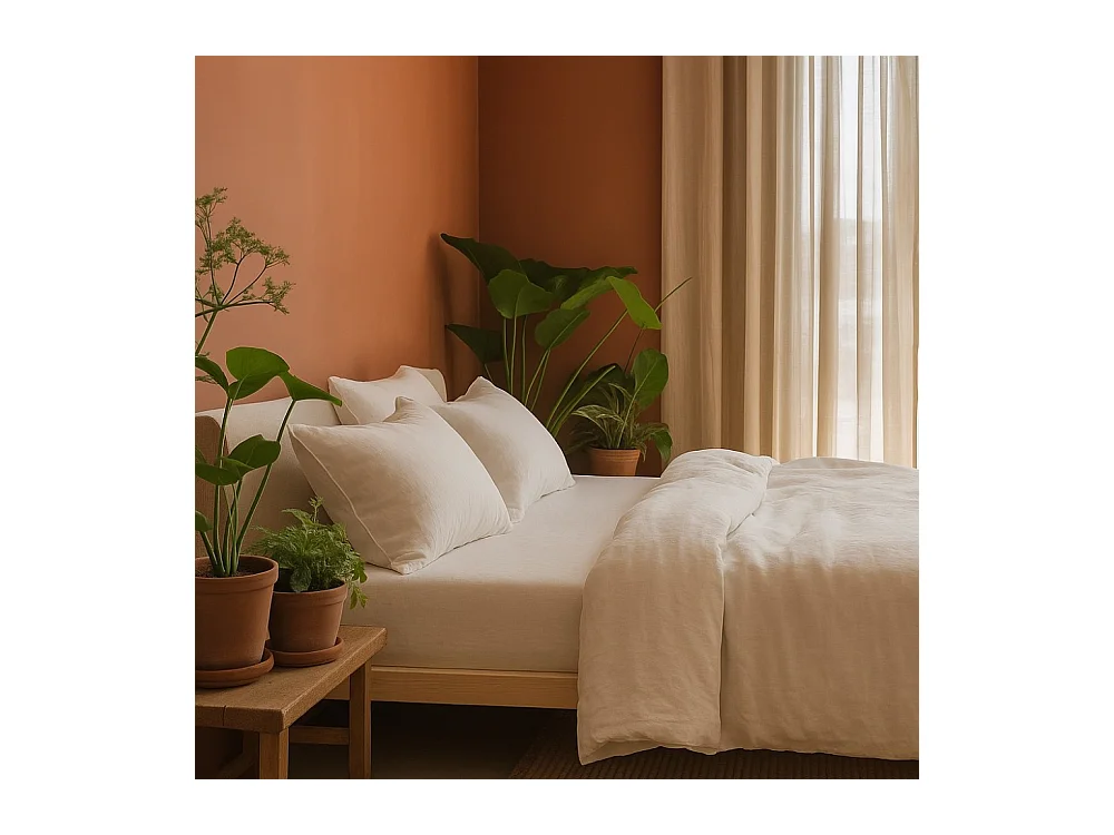 Komplet pościeli z bawełnianej gazy w kolorze białym 240x260cm Reversible - Wygodna i ciepła