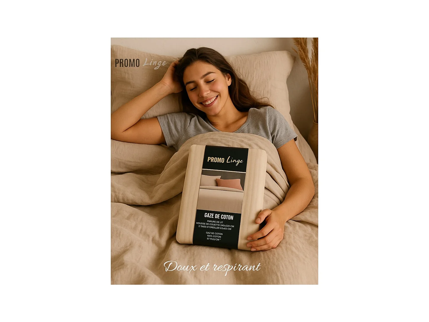 Komplet Pościeli z Bawełnianej Gazy w Kolorze Żółtym 240x260cm Reversible - Wygodny i Ciepły