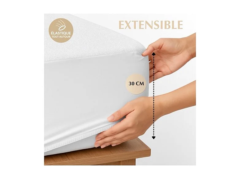 Protège matelas ultra imperméable, anti-acariens – Couvre matelas – Bonnet 30 cm