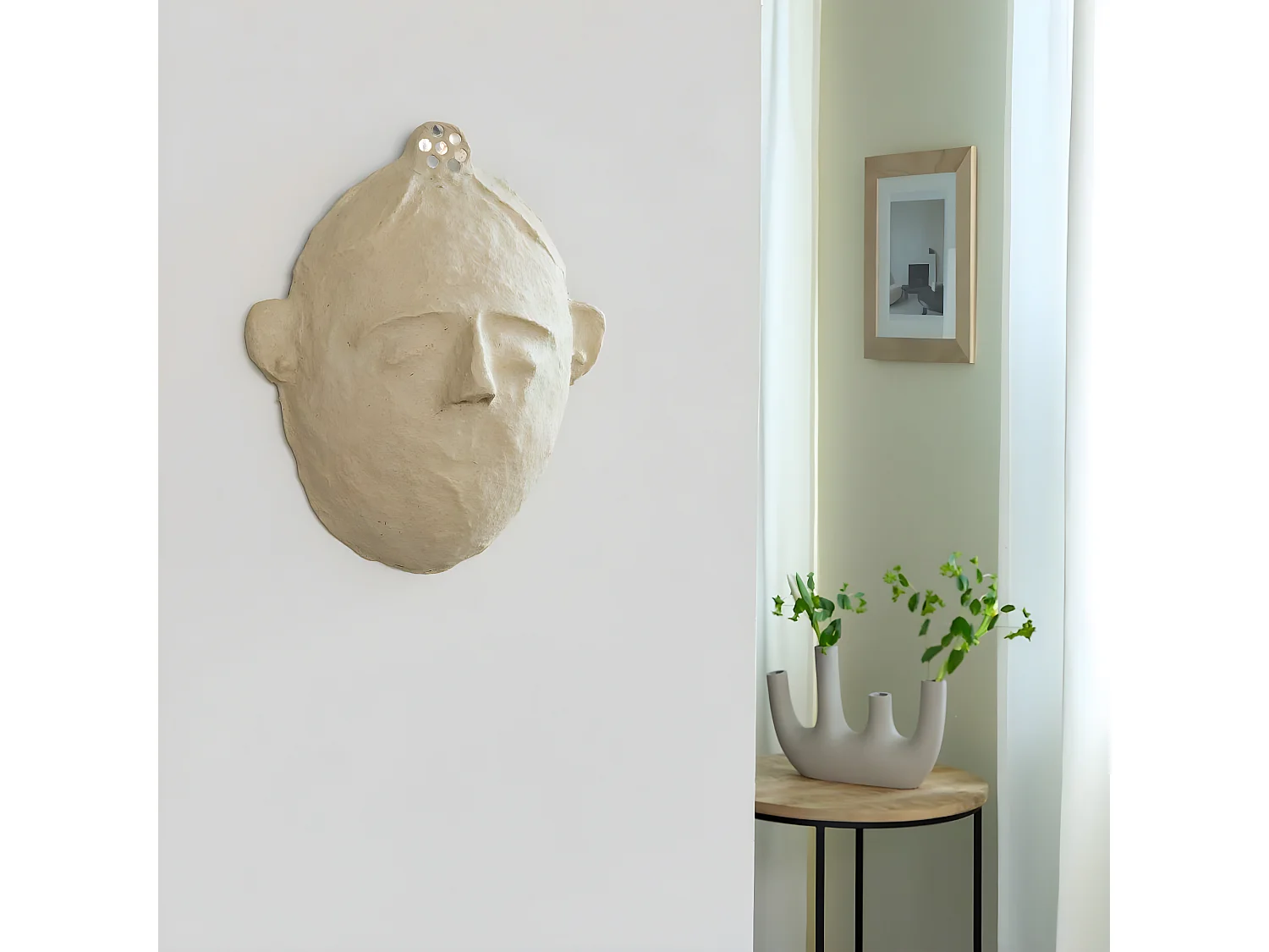 Masque ovale en papier mâché Antoine