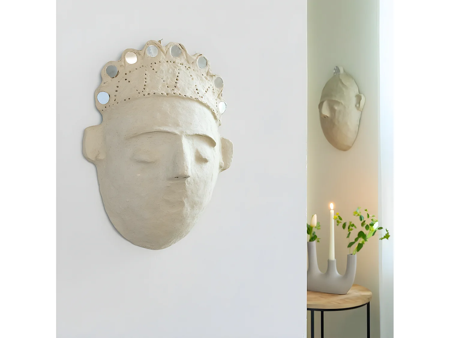 Masque avec couronne en papier mâché Antoine