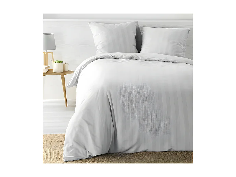 Parure de Lit - Cléo UNI Housse de Couette 240 x 220 cm + Taies d'Oreiller