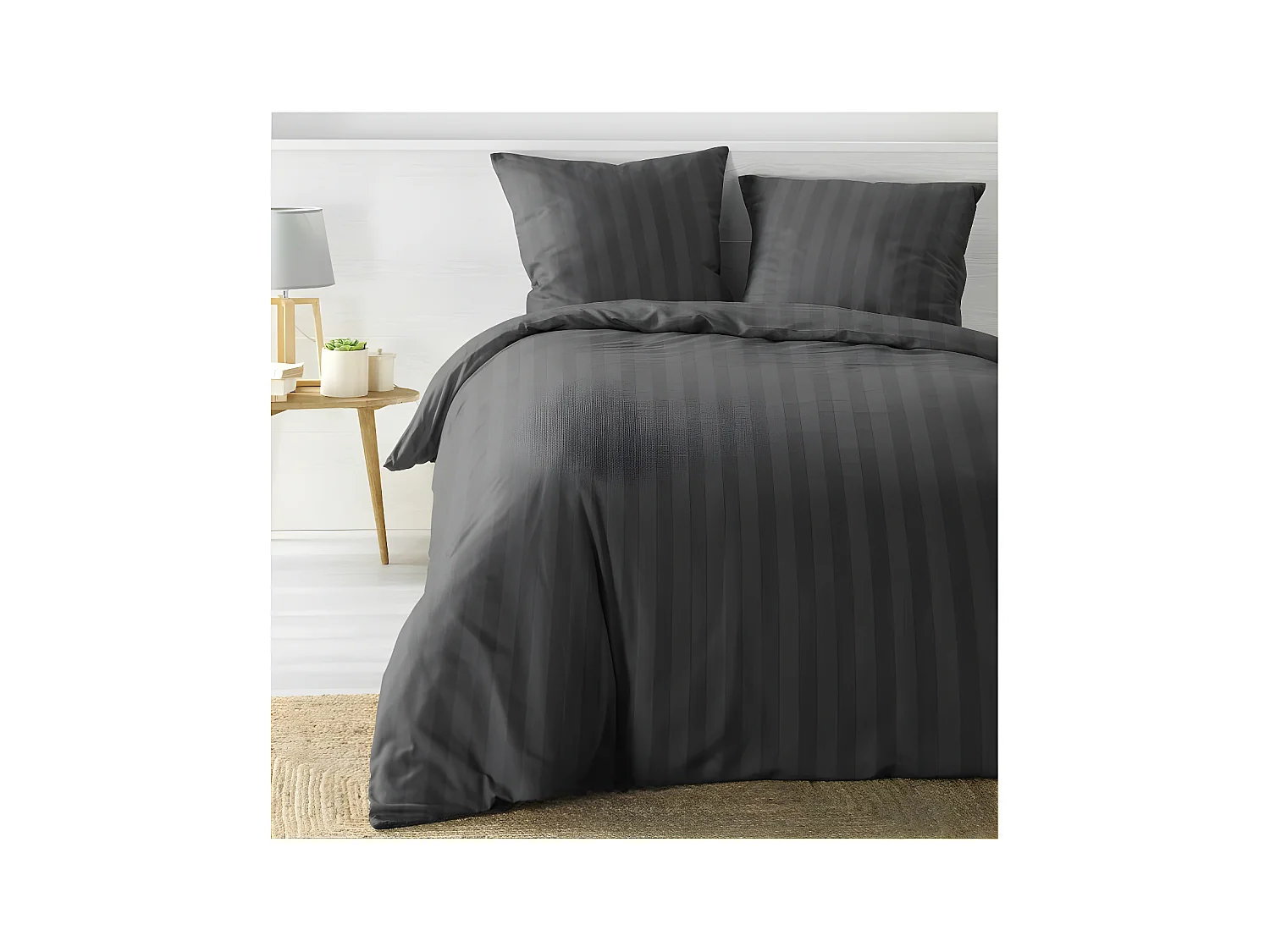 Parure de Lit - Cléo UNI Housse de Couette 240 x 220 cm + Taies d'Oreiller