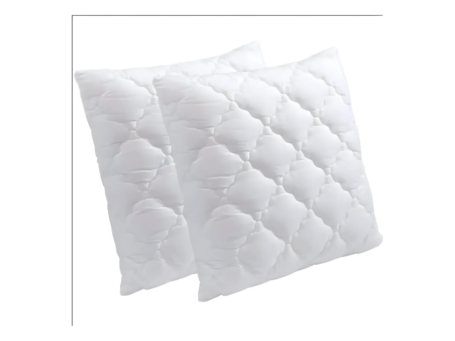 Lot de 2 oreillers 65 x 65, Mousse à mémoire de Forme, Spécial Cervicale, PROMOLINGE + 2 Protèges Oreillers 65x65