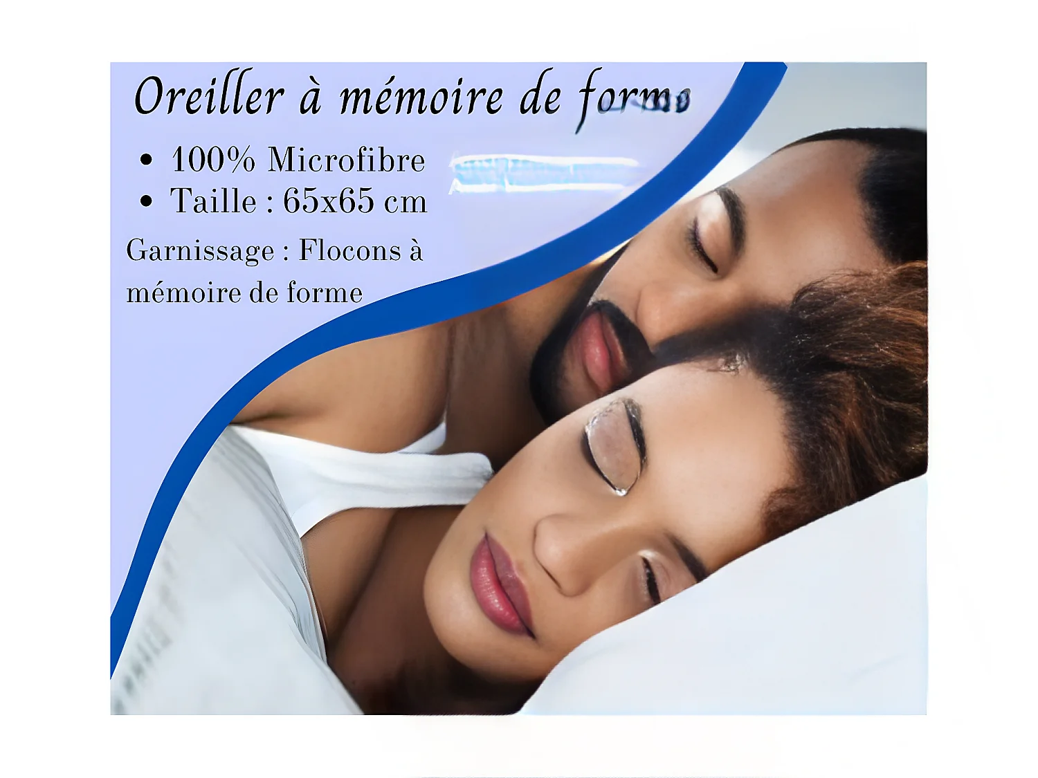 Lot de 2 oreillers 65 x 65, Mousse à mémoire de Forme, Spécial Cervicale, PROMOLINGE + 2 Protèges Oreillers 65x65