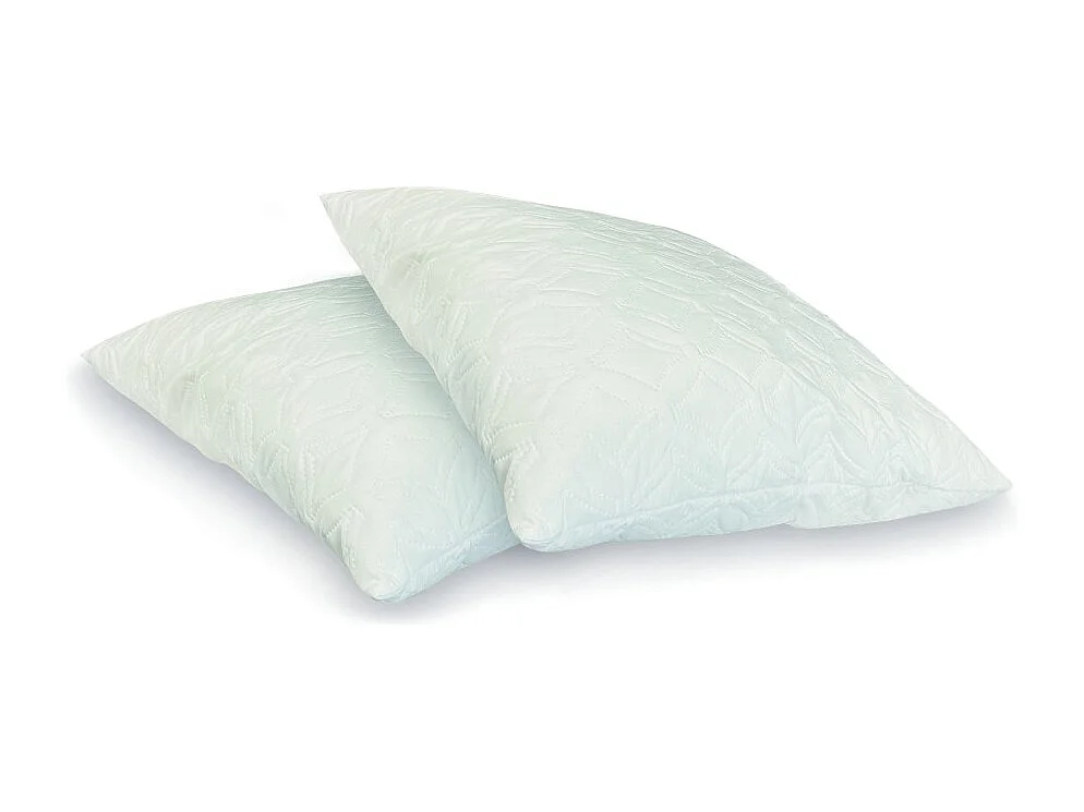 2 oreillers fermes à mémoire de forme anti-acariens et anti-allergéniques 60 x 60 cm