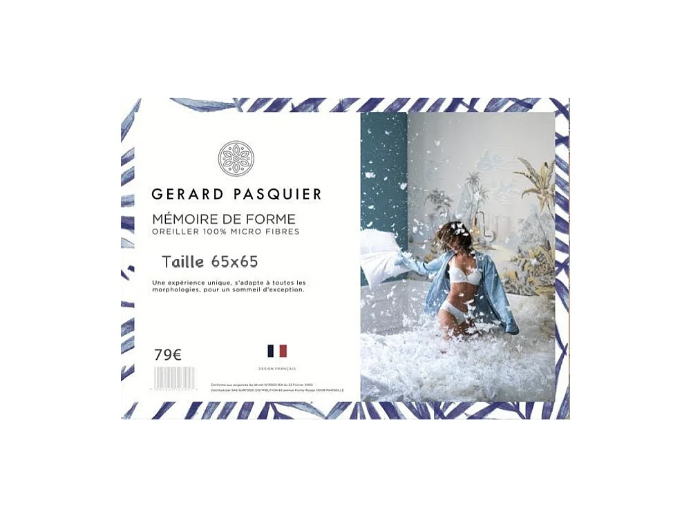 Lot de 2 oreillers 65 x 65, Mousse à mémoire de Forme, Spécial Cervicale, Promo Linge