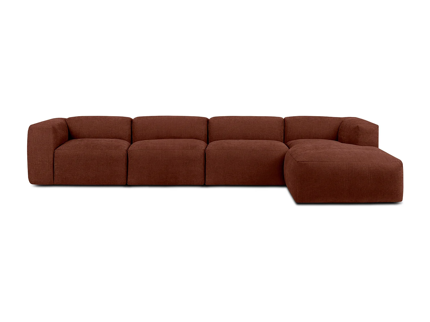 Ecksofa Rechts 6-Sitzer mit extrem weicher und bequemer Sitz - orange - BUFFO