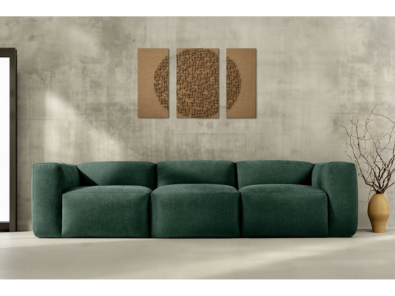 Sofa 3 Sitzer mit extrem weicher und bequemer Sitz - marineblau - BUFFO