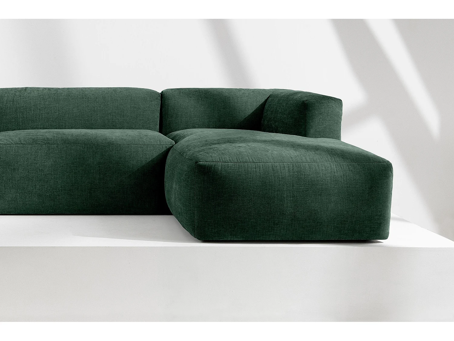 Ecksofa Rechts 3/4 Sitzer mit extrem weicher und bequemer Sitz - blau - BUFFO
