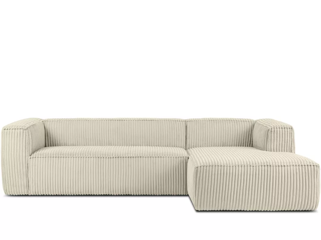 Kauf Unique Modernes Ecksofa Rechts aus breitem Cordstoff - cremefarben - FEROX