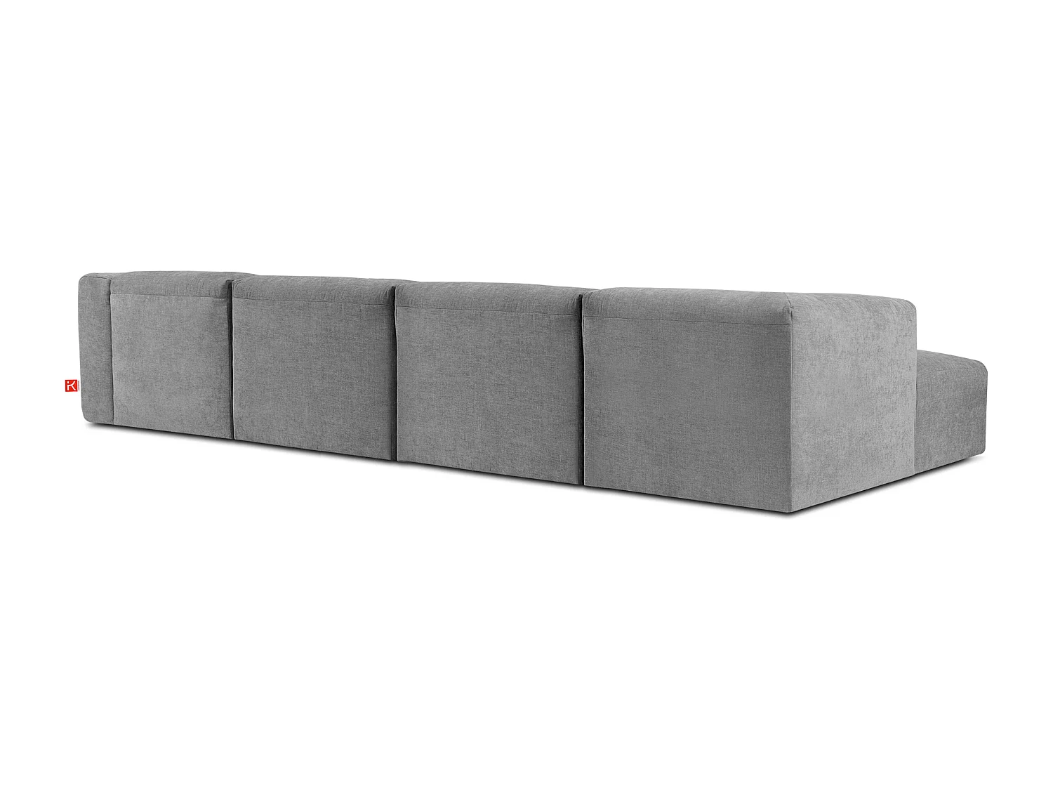 Ecksofa Links 6-Sitzer mit extrem weicher und bequemer Sitz - hellgrau - BUFFO