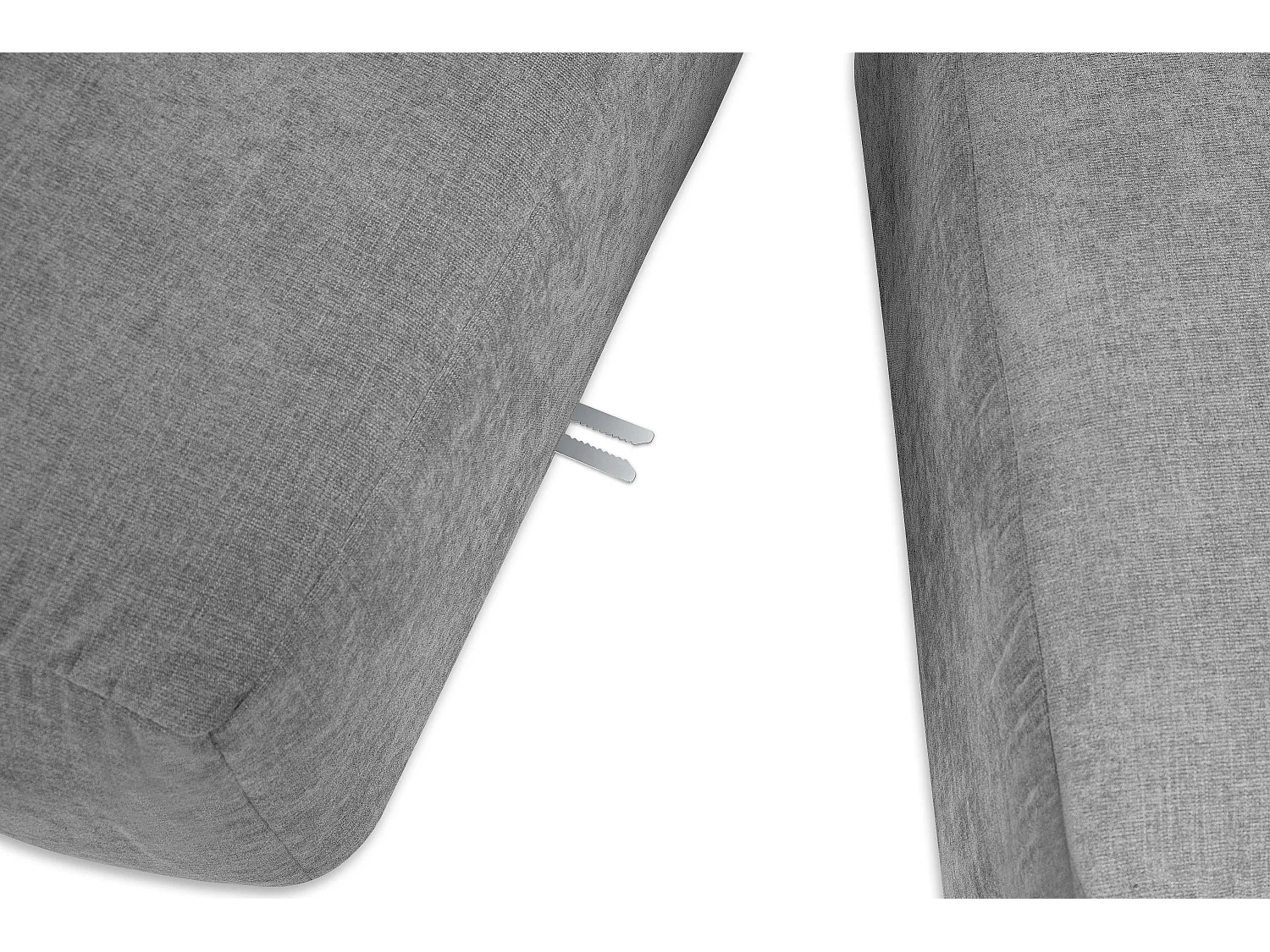 Ecksofa Links 6-Sitzer mit extrem weicher und bequemer Sitz - hellgrau - BUFFO