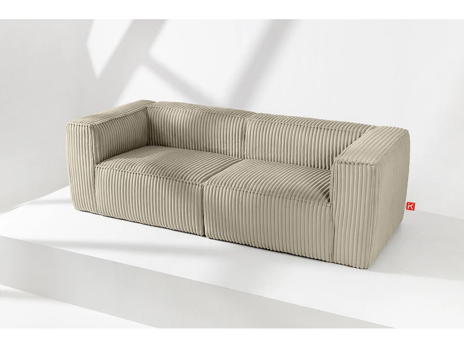 Modernes Sofa 3 Sitzer aus breitem Cordstoff - beige - FEROX
