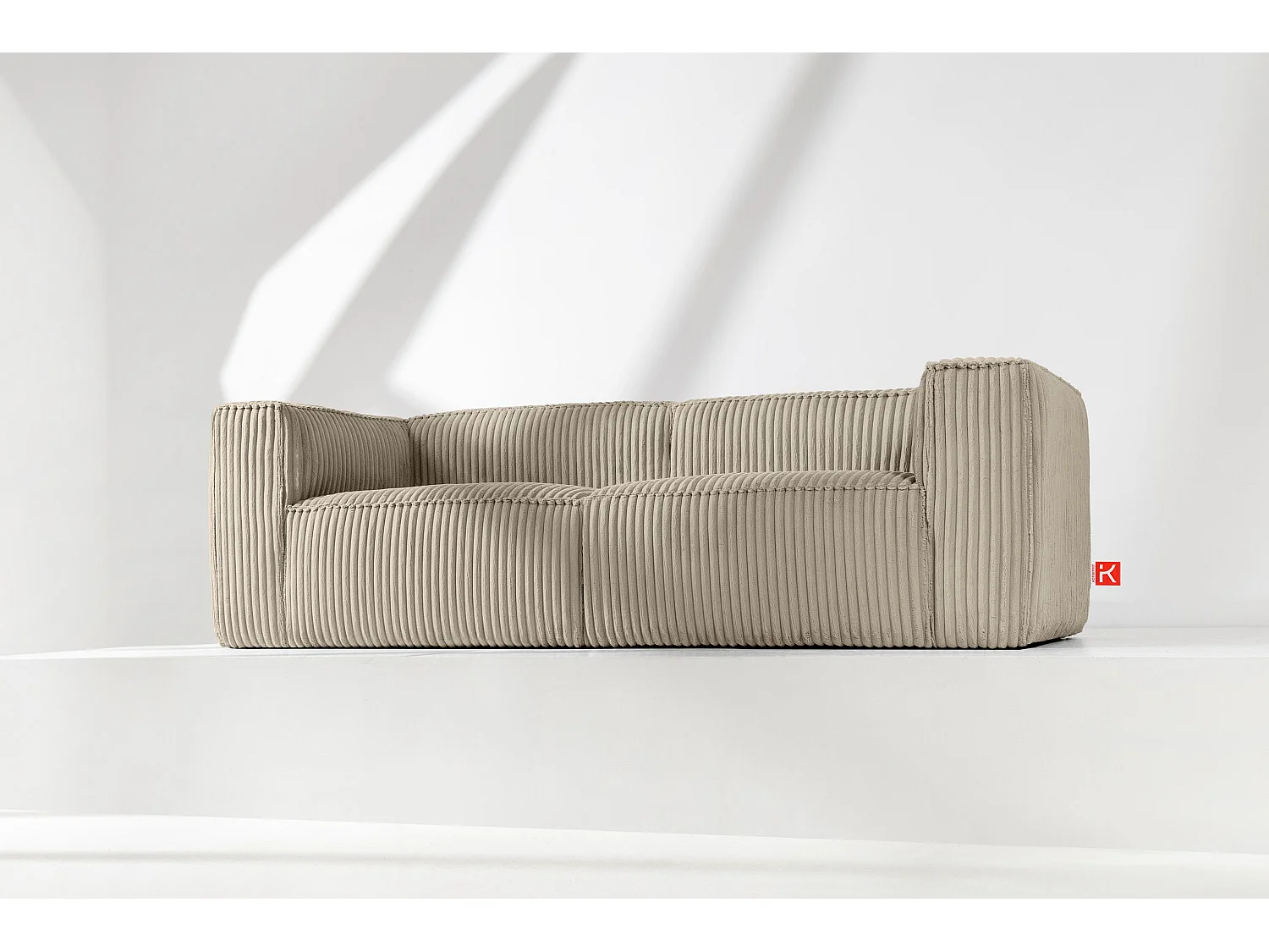 Modernes Sofa 3 Sitzer aus breitem Cordstoff - beige - FEROX