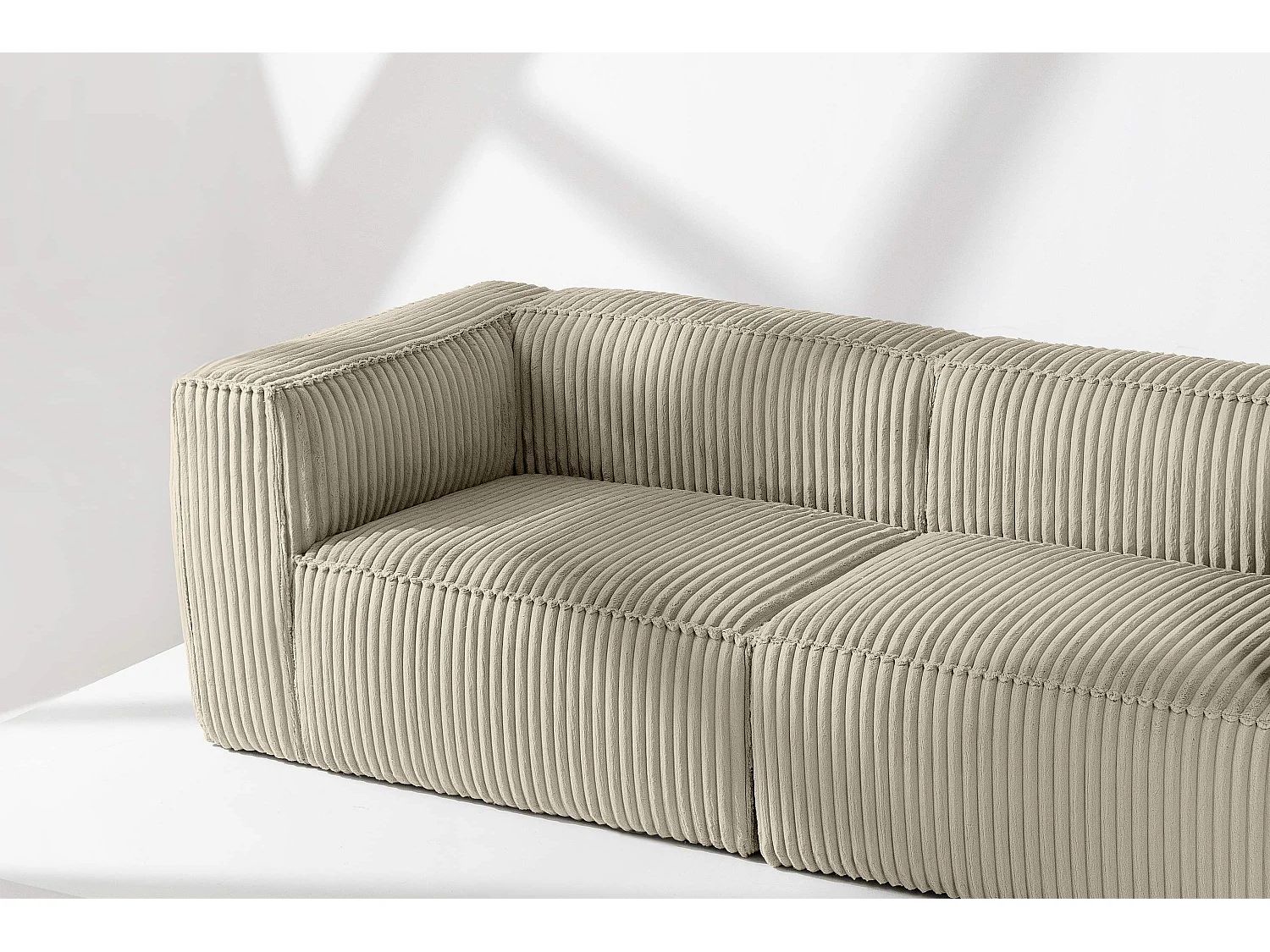 Modernes Sofa 3 Sitzer aus breitem Cordstoff - beige - FEROX