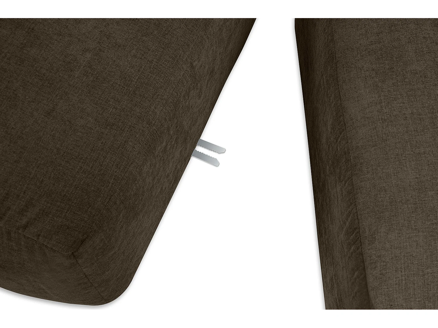 Ecksofa Rechts 3/4 Sitzer mit extrem weicher und bequemer Sitz - braun - BUFFO