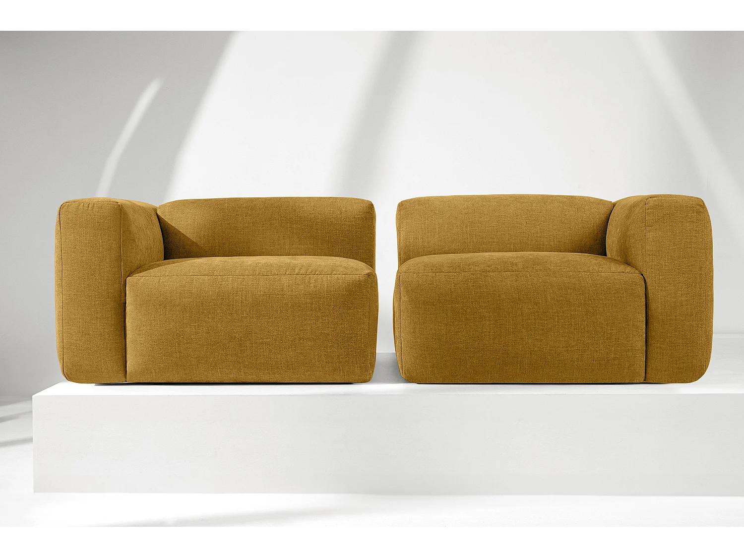 Sofa 2,5 Sitzer mit extrem weicher und bequemer Sitz - gelb - BUFFO