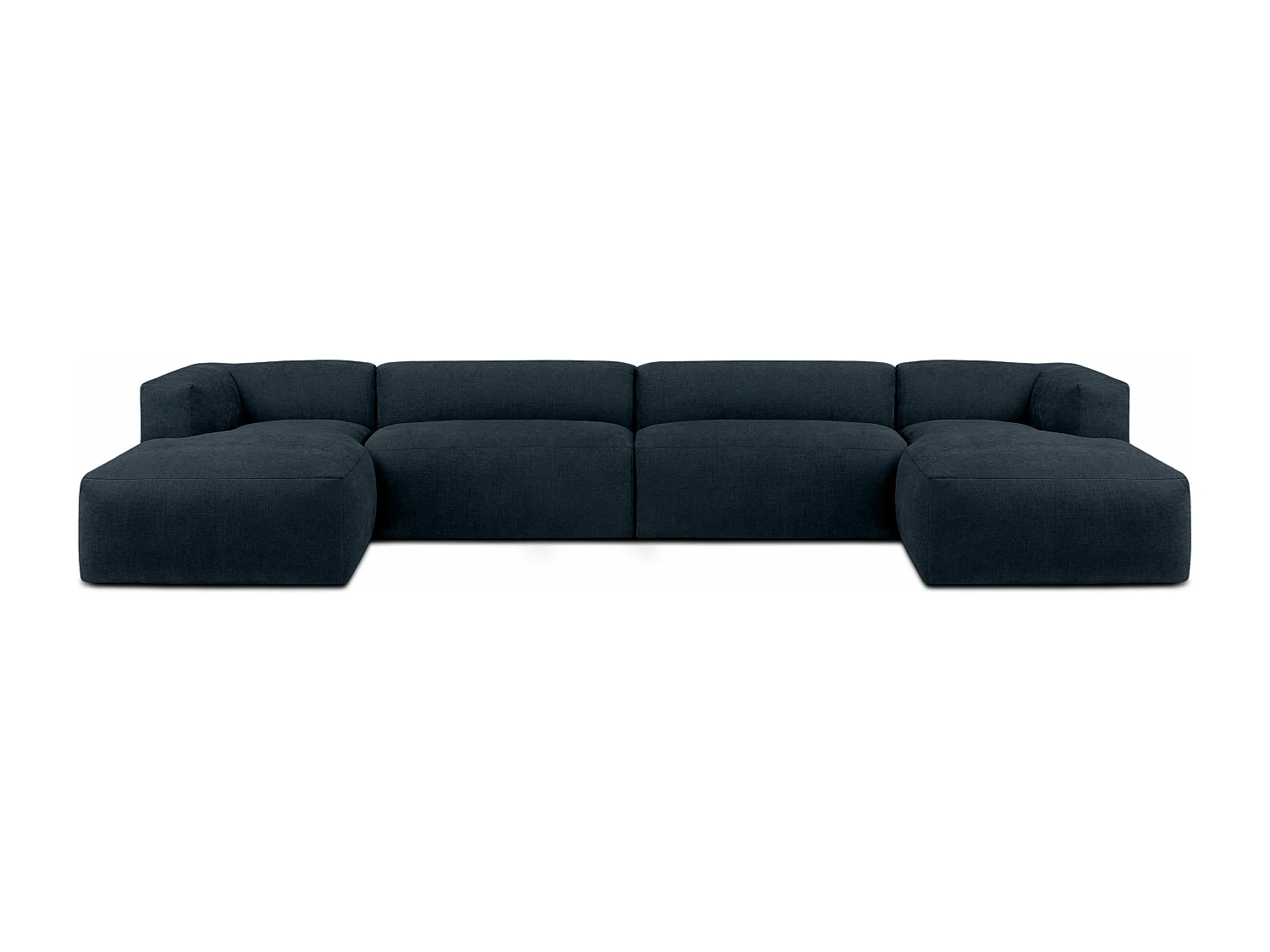 7/8 Sitzer Panorama-Ecksofa mit extrem weicher und bequemer Sitz - blau - BUFFO