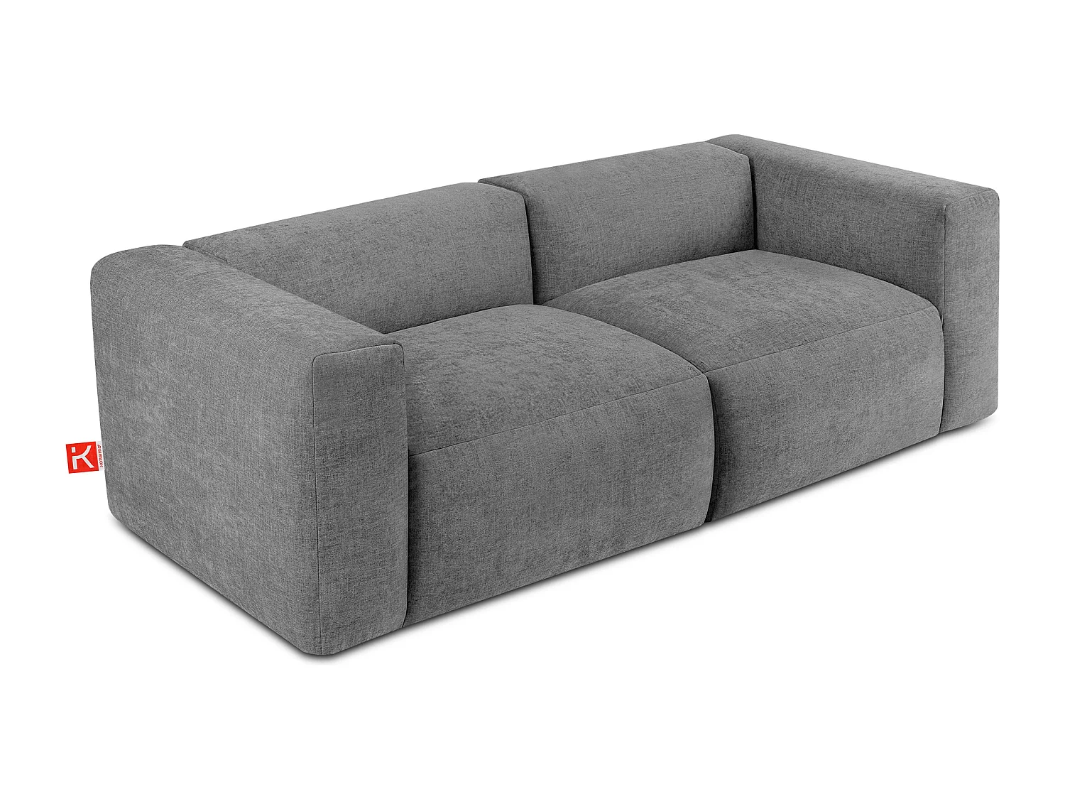 Canapé 2,5 places avec assise extrêmement moelleuse et confortable - gris clair - BUFFO