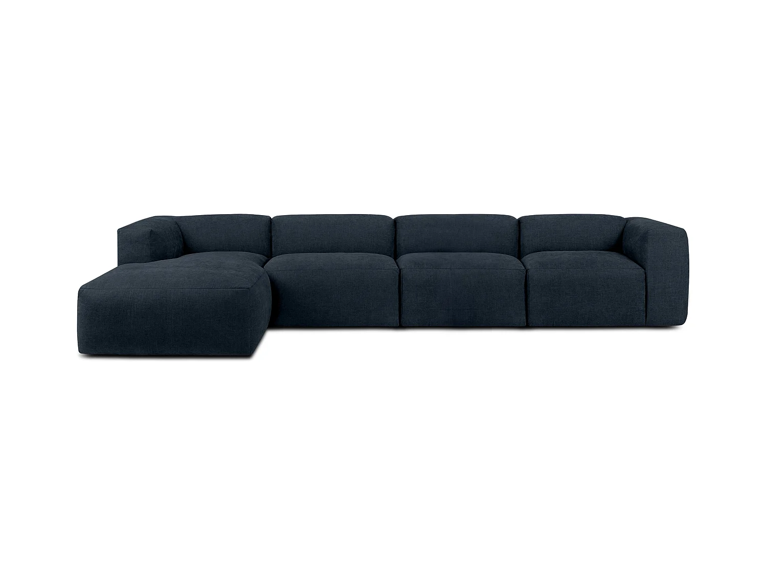 Canapé d'angle gauche 6 places avec assise extrêmement moelleuse et confortable - bleu - BUFFO