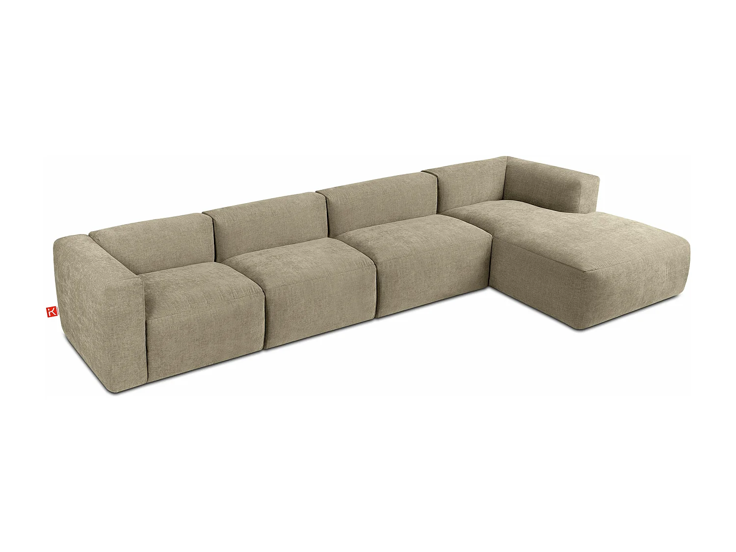 Ecksofa Rechts 6-Sitzer mit extrem weicher und bequemer Sitz - gelb - BUFFO
