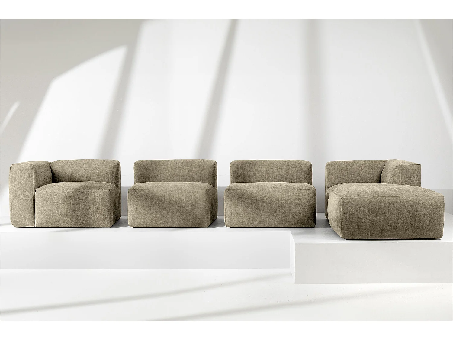 Ecksofa Rechts 6-Sitzer mit extrem weicher und bequemer Sitz - gelb - BUFFO