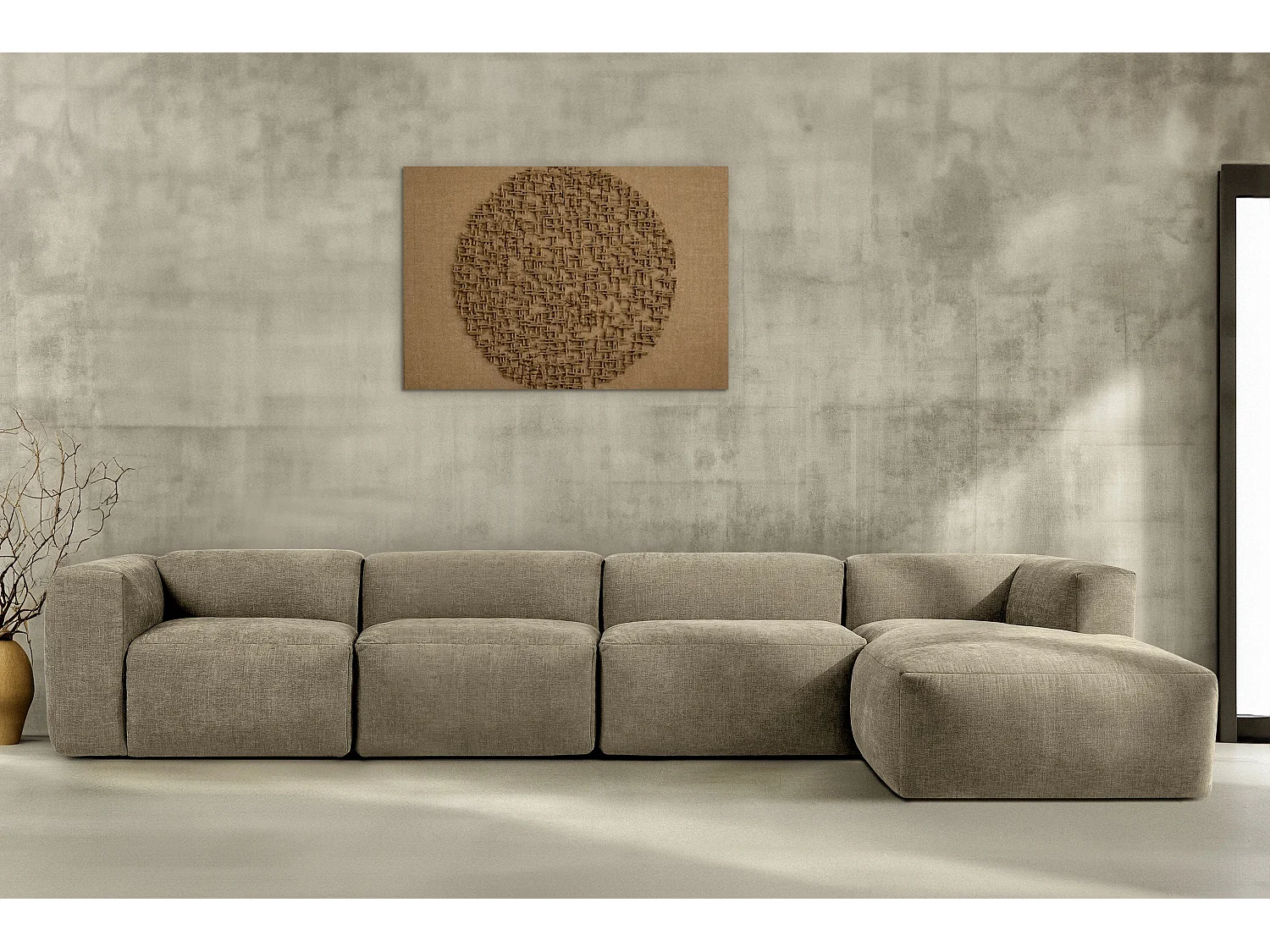 Ecksofa Rechts 6-Sitzer mit extrem weicher und bequemer Sitz - gelb - BUFFO