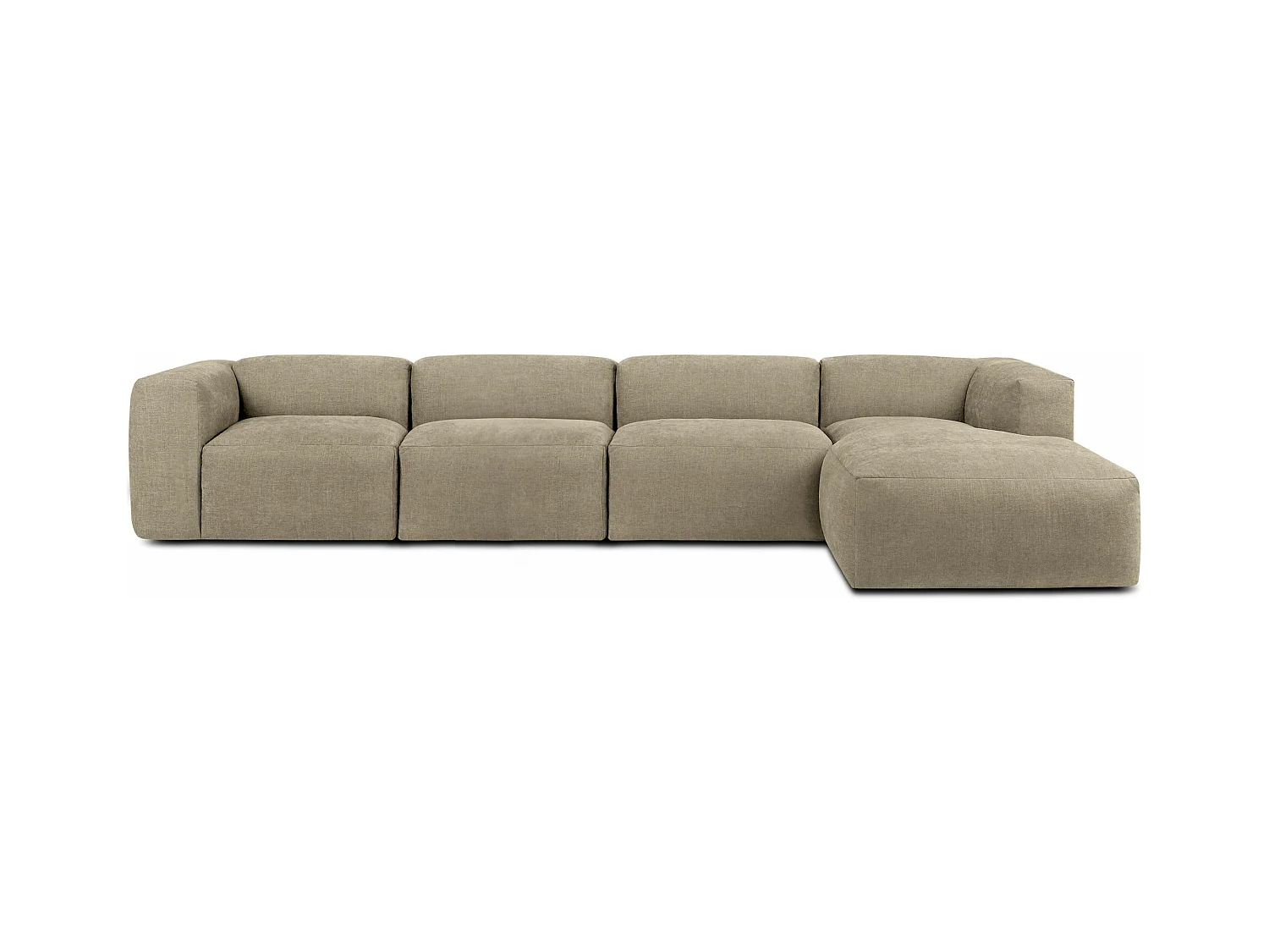 Canapé d'angle droit 6 places avec assise extrêmement moelleuse et confortable - jaune - BUFFO