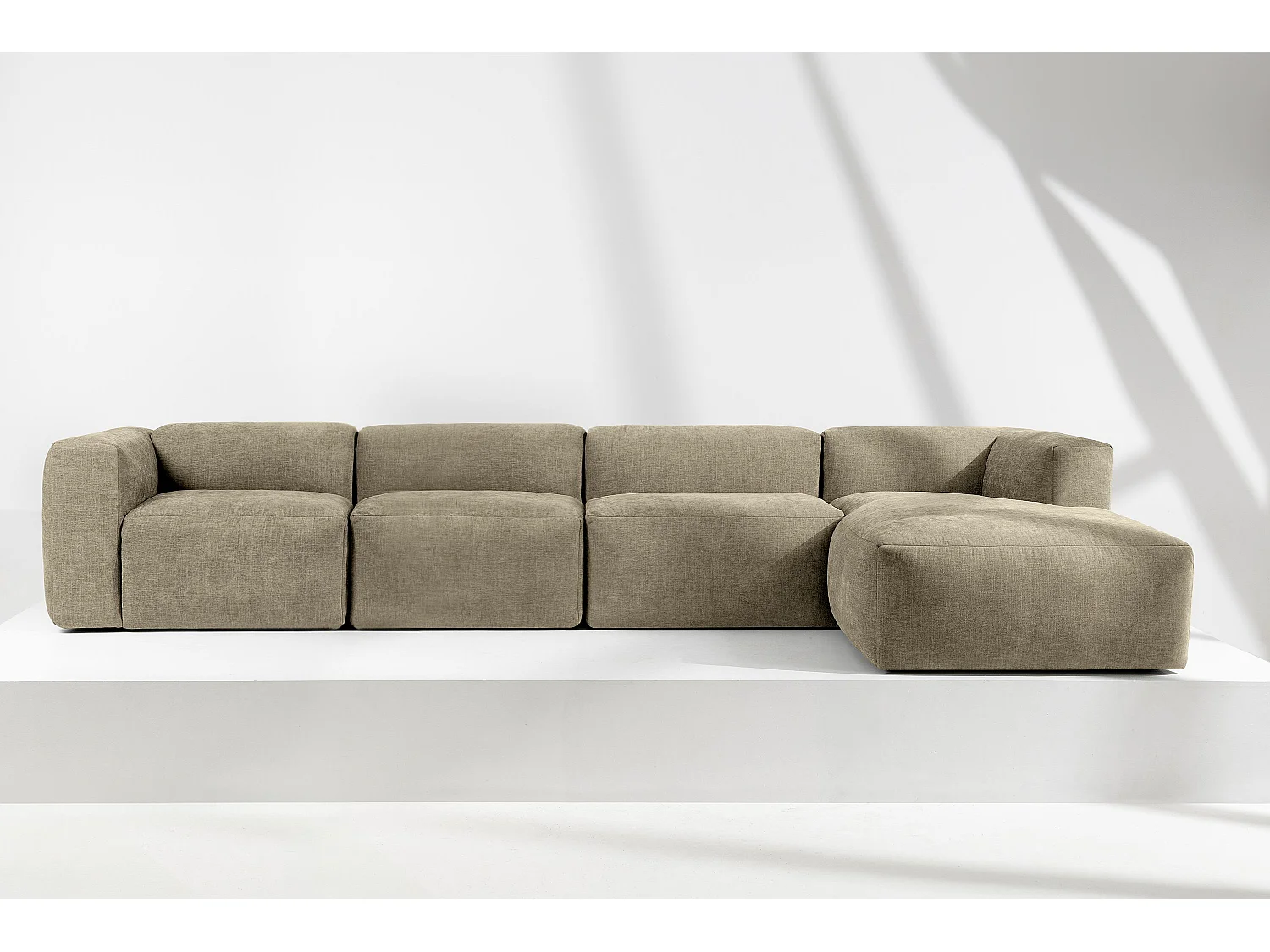 Ecksofa Rechts 6-Sitzer mit extrem weicher und bequemer Sitz - gelb - BUFFO