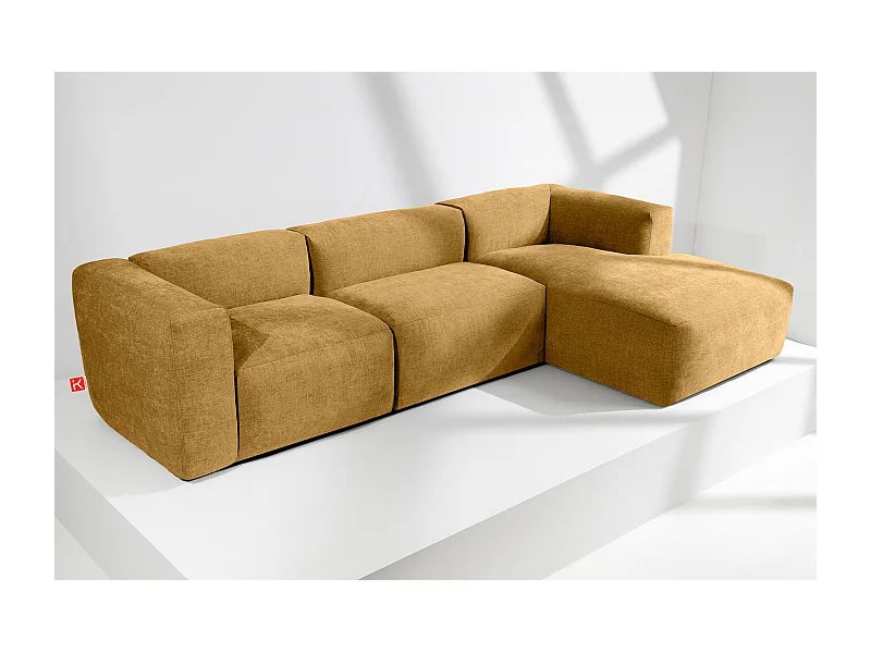 Ecksofa Rechts mit extrem weicher und bequemer Sitz - gelb - BUFFO