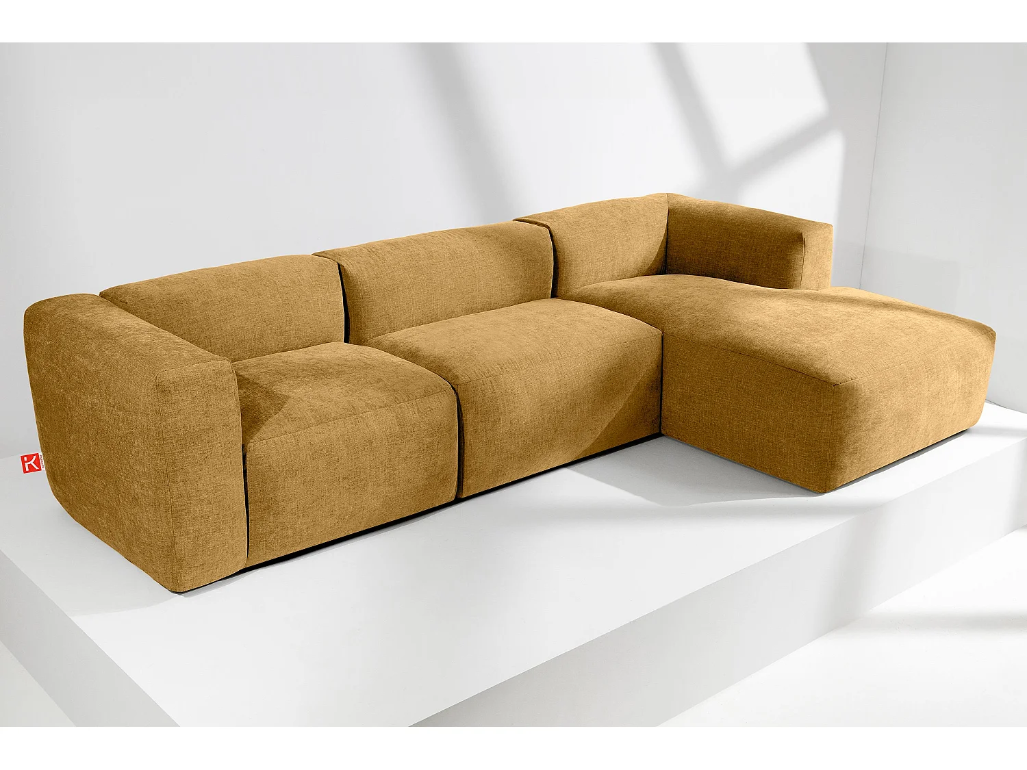 Ecksofa Rechts mit extrem weicher und bequemer Sitz - gelb - BUFFO