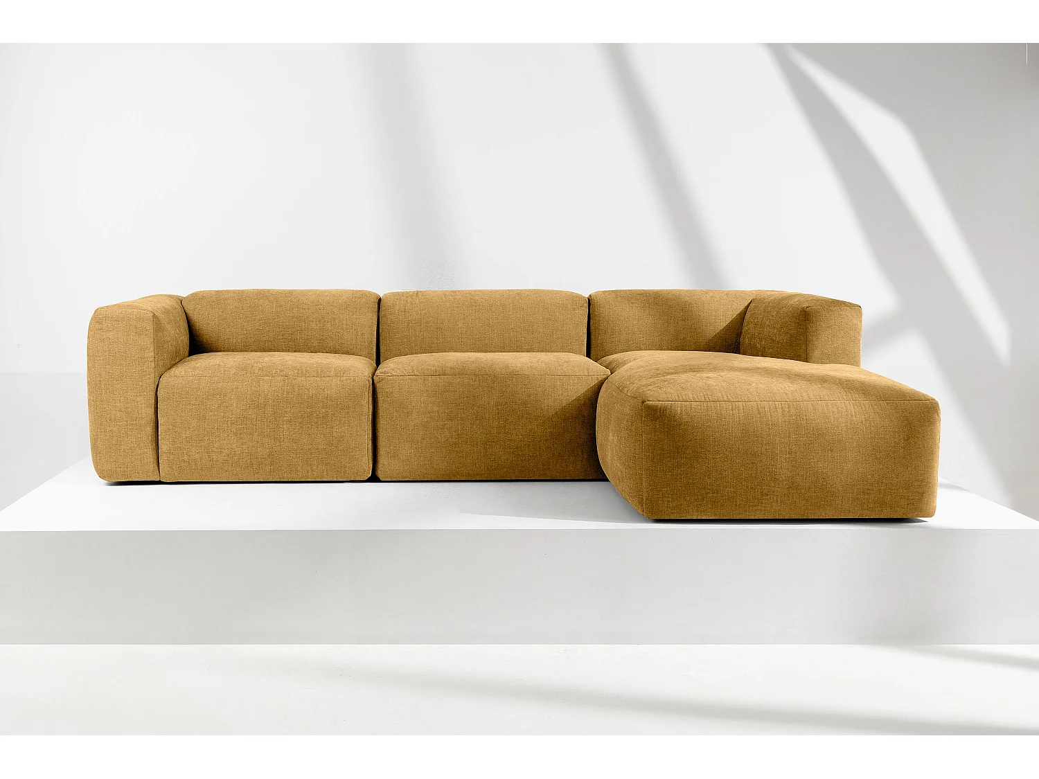 Ecksofa Rechts mit extrem weicher und bequemer Sitz - gelb - BUFFO