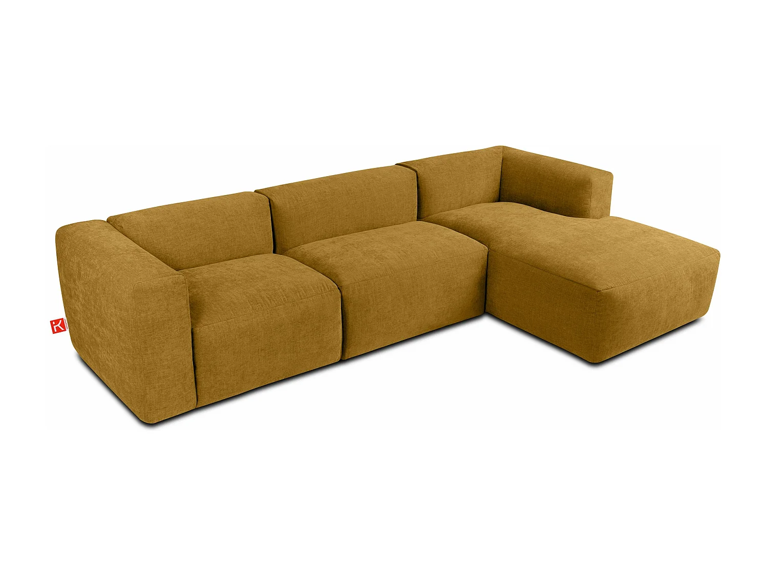 Ecksofa Rechts mit extrem weicher und bequemer Sitz - gelb - BUFFO