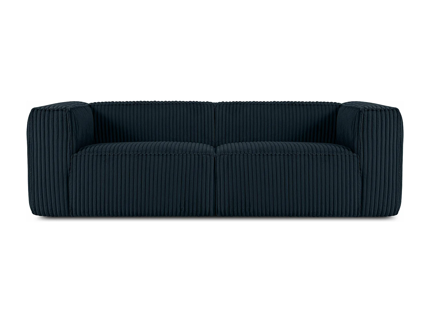 Modernes Sofa 3 Sitzer aus breitem Cordstoff - marineblau - FEROX