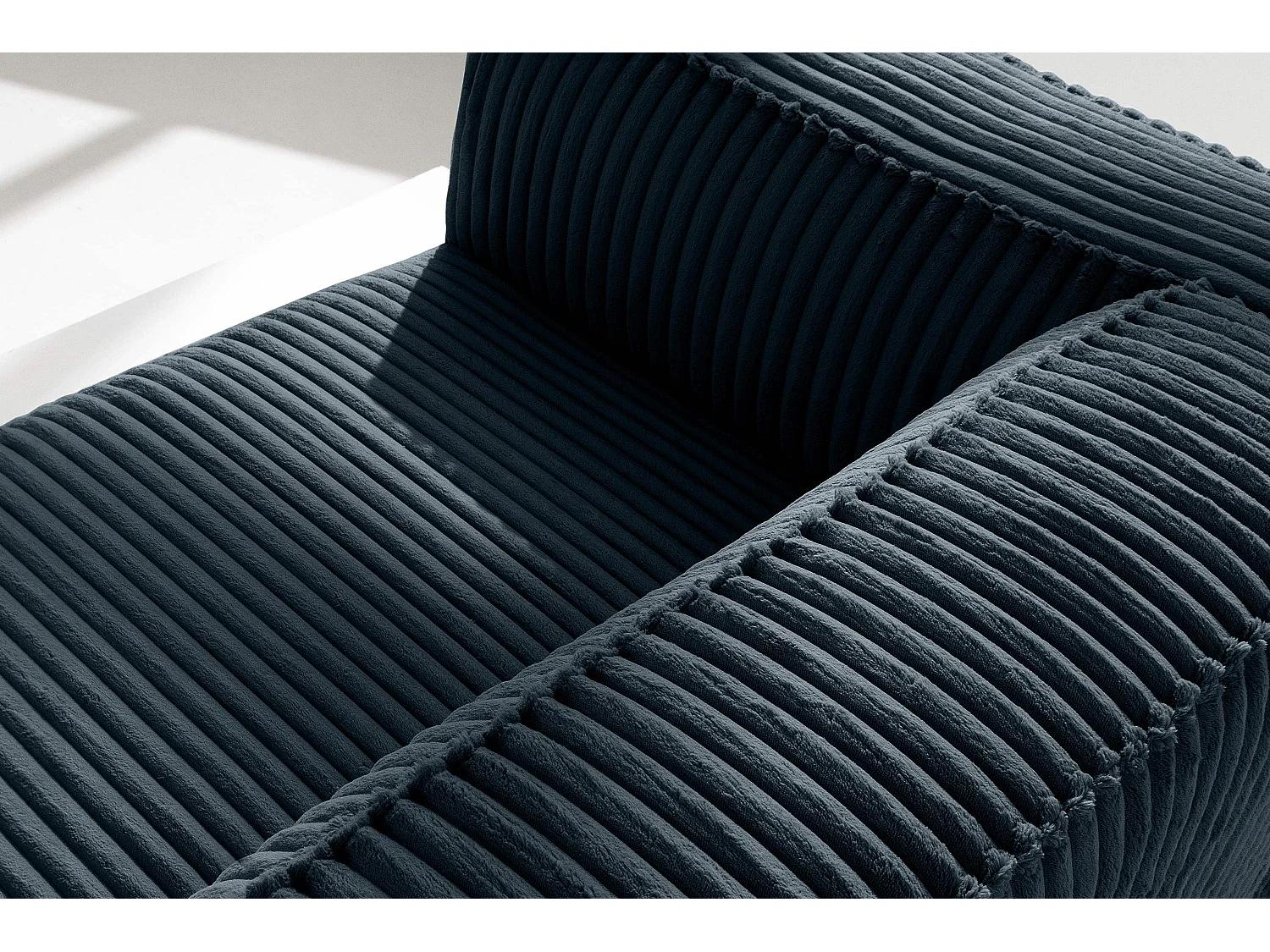 Modernes Sofa 3 Sitzer aus breitem Cordstoff - marineblau - FEROX