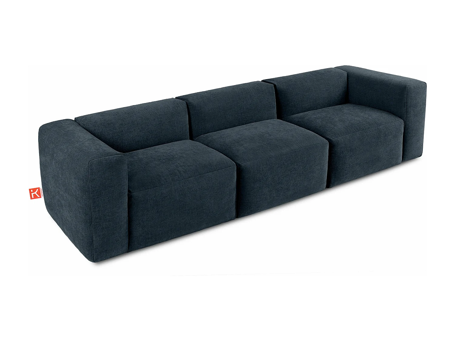 Sofa 3 Sitzer mit extrem weicher und bequemer Sitz - dunkelblau - BUFFO