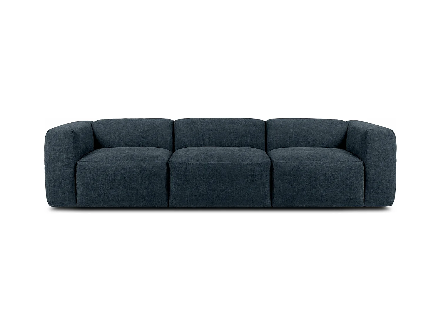 Canapé 3 places avec assise extrêmement moelleuse et confortable - bleu foncé - BUFFO