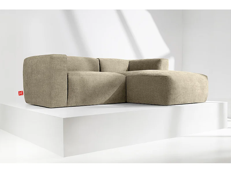 Ecksofa Rechts 3/4 Sitzer mit extrem weicher und bequemer Sitz - gelb - BUFFO