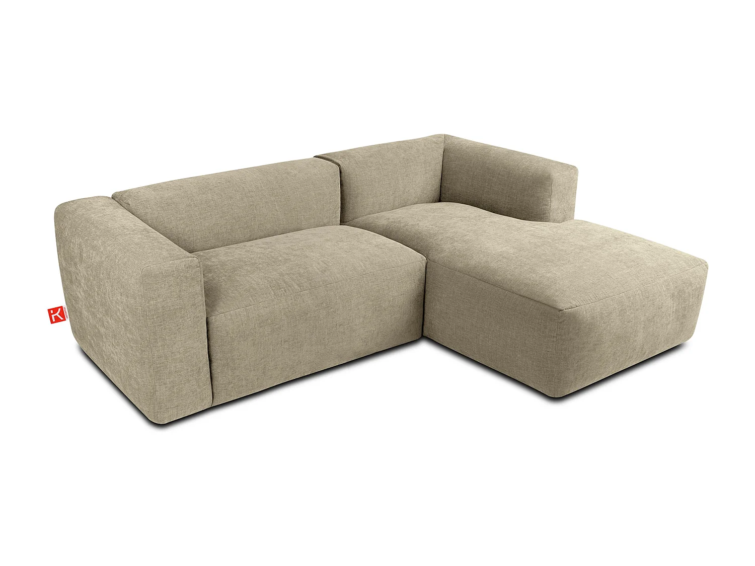 Ecksofa Rechts 3/4 Sitzer mit extrem weicher und bequemer Sitz - gelb - BUFFO