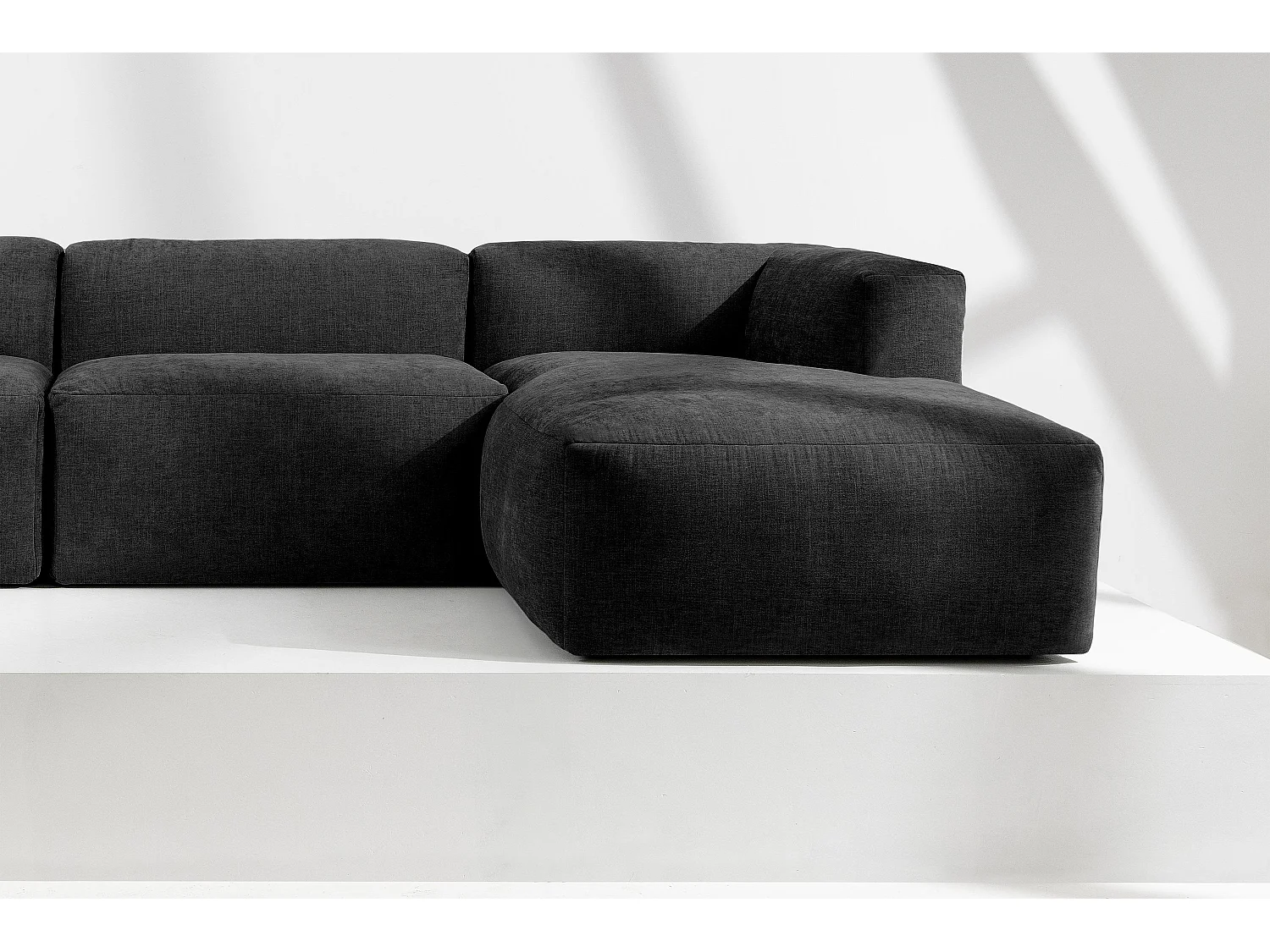 Ecksofa Rechts 6-Sitzer mit extrem weicher und bequemer Sitz - grau - BUFFO