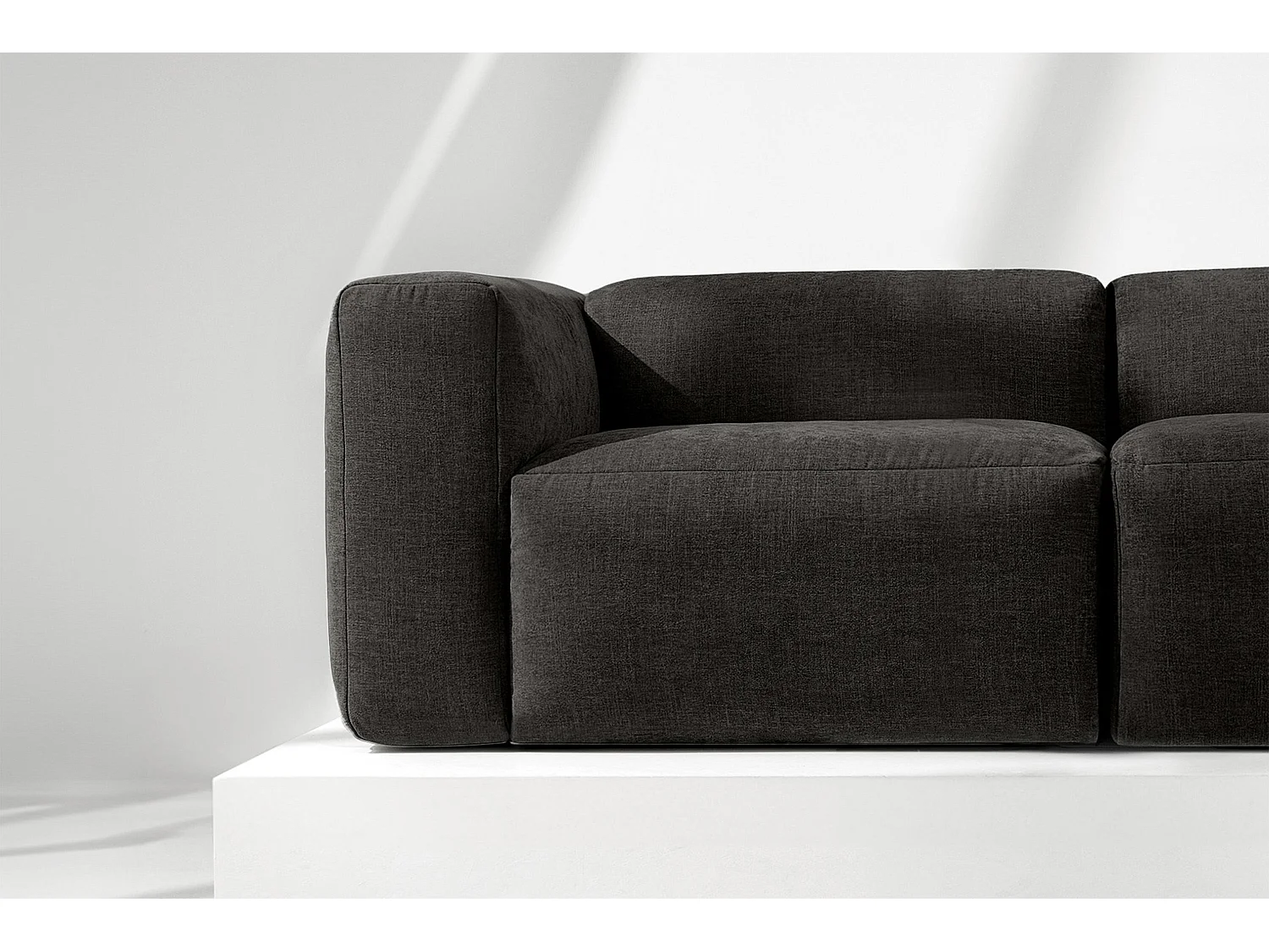 Sofa 2,5 Sitzer mit extrem weicher und bequemer Sitz - grau - BUFFO