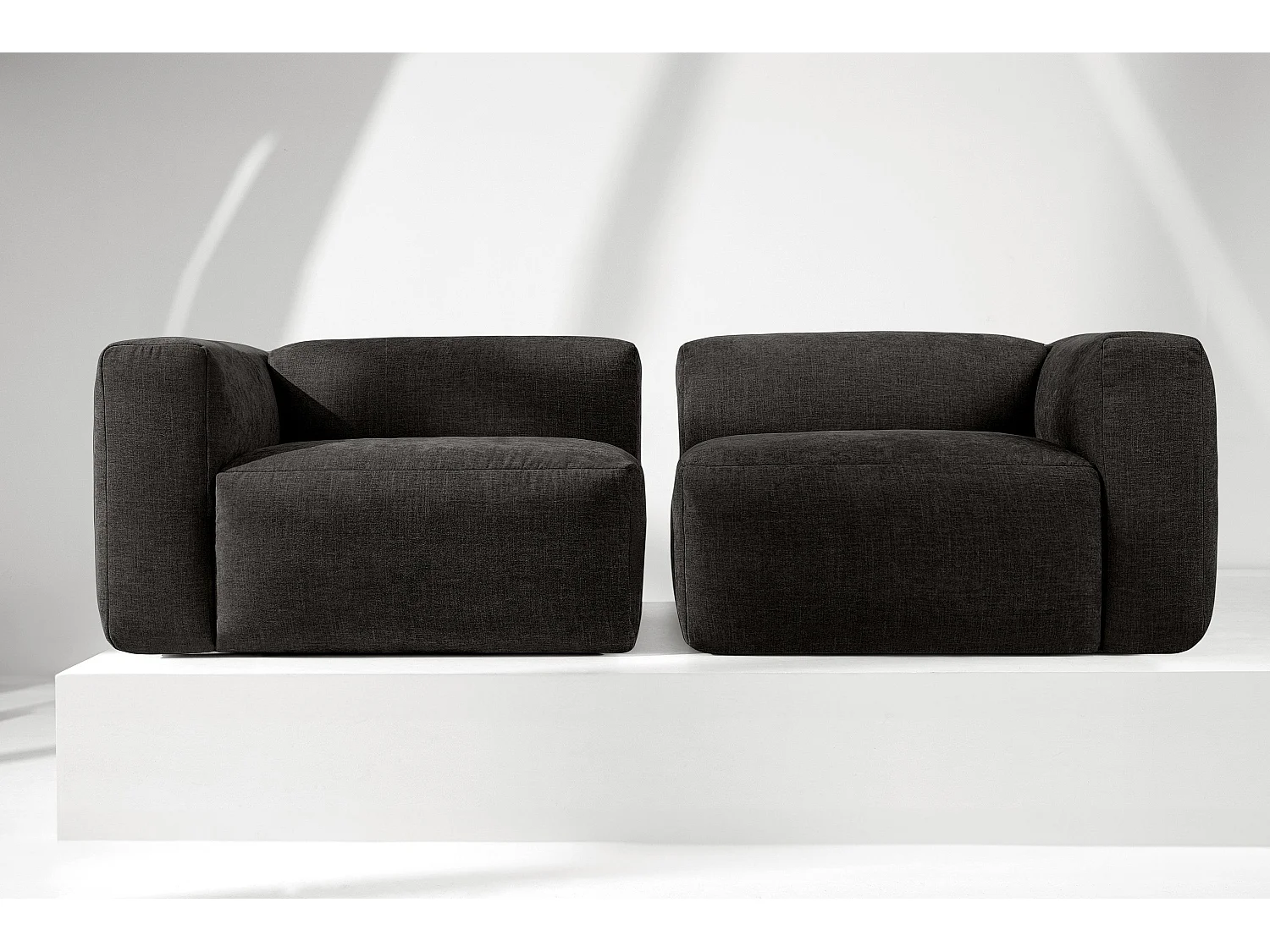 Canapé 2,5 places avec assise extrêmement moelleuse et confortable - gris - BUFFO